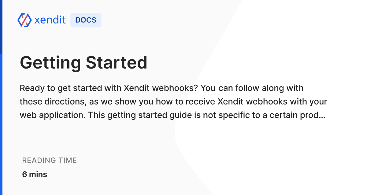 Getting Started | Xendit Docs